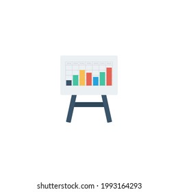 Line chart Flat Icon Isolated On White Background 