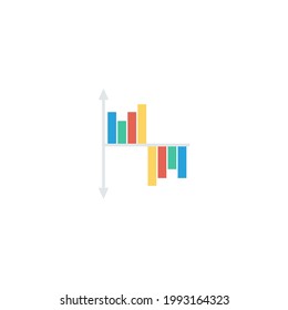 Line chart Flat Icon Isolated On White Background 