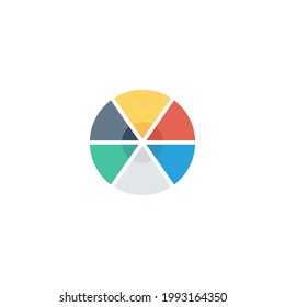 Line chart Flat Icon Isolated On White Background 