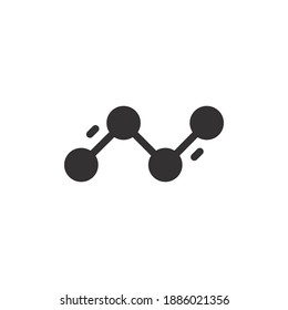 Line chart glyph icon for web template and app. Vector illustration. design on white background. EPS 10