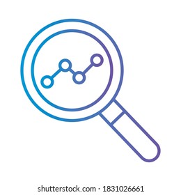 line chart gradient style icon design, Data analysis and information theme Vector illustration