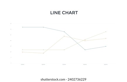 Line Chart Graph Diagram Statistical Business Infographic Element Template