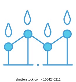 Line chart icon blue lineal vector 