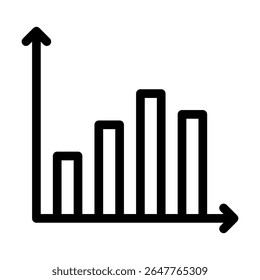 line chart icon data analytics in line stye. Vector illustration