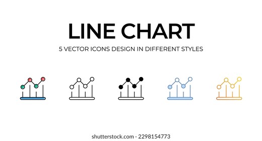 Diseño de iconos de gráfico de línea en estilo Cinco con trazo editable. Línea, Sólido, Línea plana, Color de tono Duo y Línea de degradado de color. Adecuado para diseño de páginas Web, aplicaciones móviles, UI, UX y GUI.