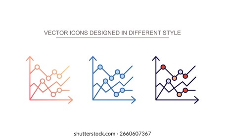 Liniendiagramm-Symboldesign auf weißem Hintergrund - Stockgrafik