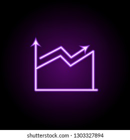 line chart line icon. Elements of Chart and diagram in neon style icons. Simple icon for websites, web design, mobile app, info graphics
