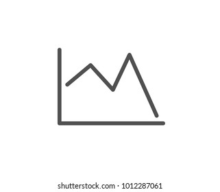 Line chart icon. Financial graph sign. Stock exchange symbol. Quality design element. Editable stroke. Vector