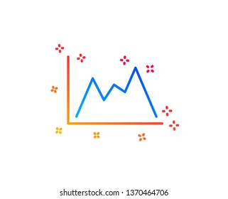 Line chart icon. Financial growth graph sign. Stock exchange symbol. Gradient design elements. Linear diagram icon. Random shapes. Vector