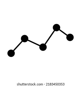 Line chart icon, full black. Suitable for website, content design, poster, banner, or video editing needs