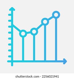 Line chart icon in gradient style, use for website mobile app presentation