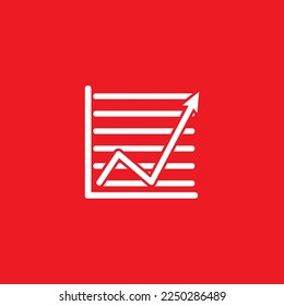 Line chart icon, graphic resource template, vector illustration.