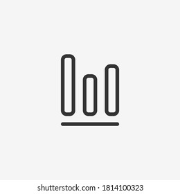 Line chart icon isolated on background. Bar graph symbol modern, simple, vector, icon for website design, mobile app, ui. Vector Illustration