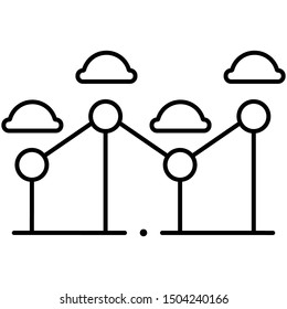 Line chart icon lineal vector 