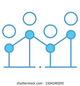 Line chart icon lineal vector 