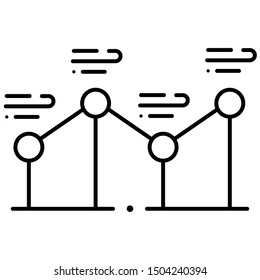 Line chart icon lineal vector 