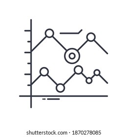 Line chart icon, linear isolated illustration, thin line vector, web design sign, outline concept symbol with editable stroke on white background.