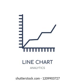 Line chart icon. Line chart linear symbol design from Analytics collection. Simple outline element vector illustration on white background.