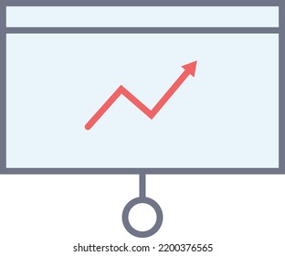 Line chart icon, logo or symbol