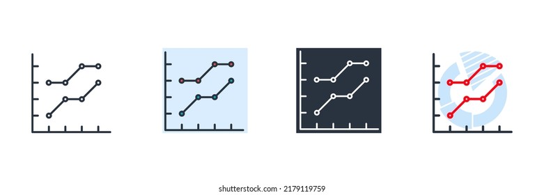 line chart icon logo vector illustration. graph symbol template for graphic and web design collection