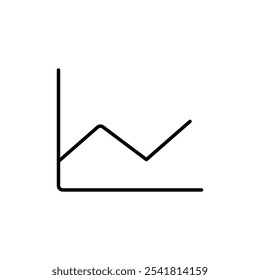 Line chart icon Outline vector for web ui