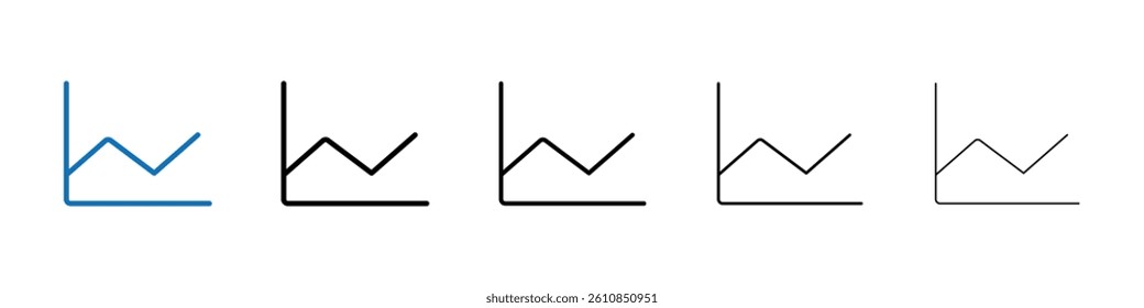 Line chart icon Outline vector logo for web ui