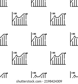 Line Chart Icon Pattern. Seamless Line Chart Pattern On White Background.