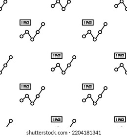 Line Chart Icon Pattern. Seamless Line Chart Pattern On White Background.