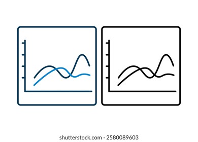 line chart icon. Icon related to graph and seo . suitable for web site, app, user interfaces, printable etc. solid icon style. simple vector design editable