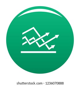 Line chart icon. Simple illustration of line chart vector icon for any any design green