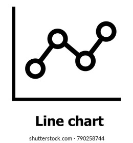 Line chart icon. Simple illustration of line chart vector icon for web.