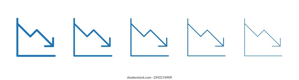 Line chart icon Symbol collection thin outline set