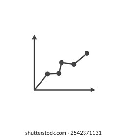 Line chart icon Symbol mark in filled style