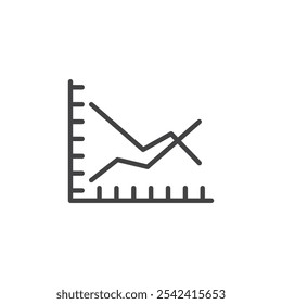 Liniendiagramm Symbol Symbol in ausgefülltem Stil