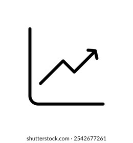 Ícone de gráfico de linhas Arte com linhas finas isolada