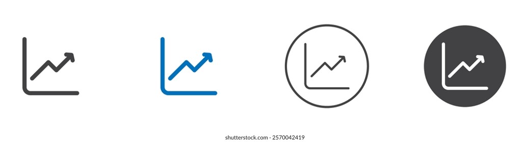 Line chart icon Thin line art isolated