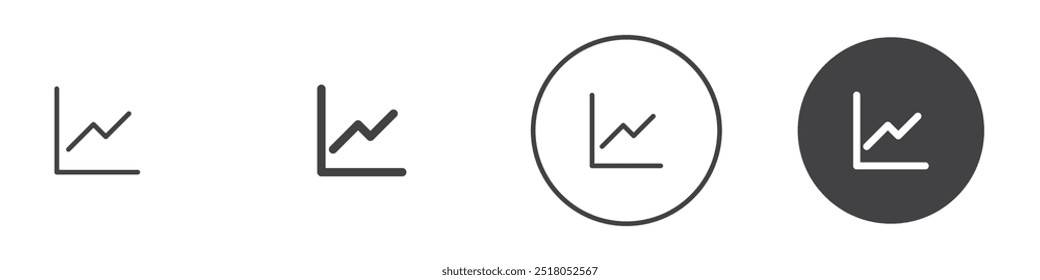 Ilustração de linha fina do ícone de gráfico de linhas