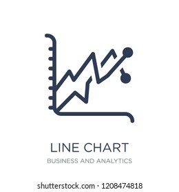 Line chart icon. Trendy flat vector Line chart icon on white background from Business and analytics collection, vector illustration can be use for web and mobile, eps10
