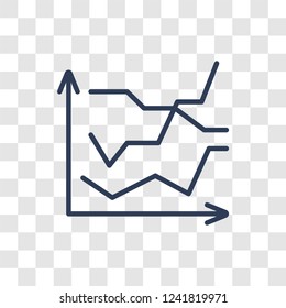 Line chart icon. Trendy linear Line chart logo concept on transparent background from Business and analytics collection
