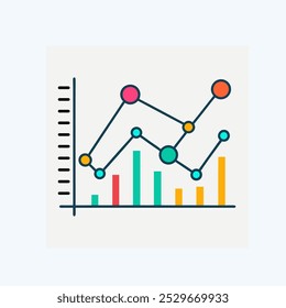 ícone Gráfico de Linhas vetor arte imagem conjunto.