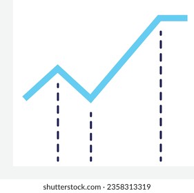 line chart Icon Vector Flat Illustration