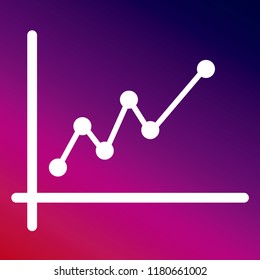 Line Chart icon vector illustrator creative design purple and pink gradient background