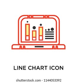Line chart icon vector isolated on white background for your web and mobile app design, Line chart logo concept