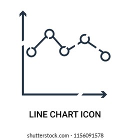 Line chart icon vector isolated on white background, Line chart transparent sign , outline thin symbols or linear analytics