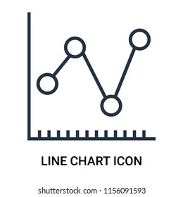 Line chart icon vector isolated on white background, Line chart transparent sign , outline thin symbols or linear analytics
