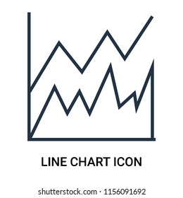 Line chart icon vector isolated on white background, Line chart transparent sign , outline thin symbols or linear analytics