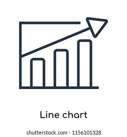 Line chart icon vector isolated on white background, Line chart transparent sign , thin symbols or lined elements in outline style