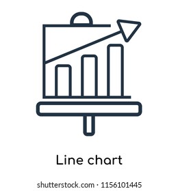 Line chart icon vector isolated on white background, Line chart transparent sign , thin symbols or lined elements in outline style