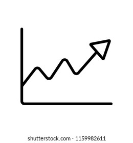 Line chart icon vector isolated on white background, Line chart transparent sign