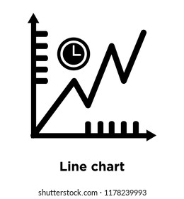 Line chart icon vector isolated on white background, logo concept of Line chart sign on transparent background, filled black symbol